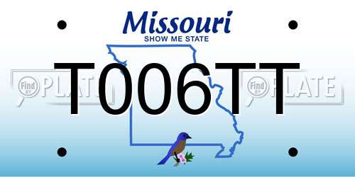 T006TT Missouri License Plate