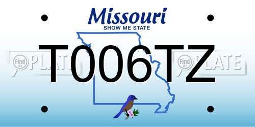 T006TZ Missouri License Plate
