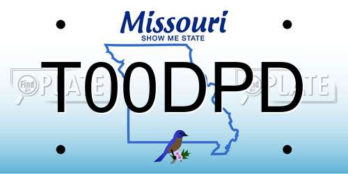 T00DPD Missouri License Plate