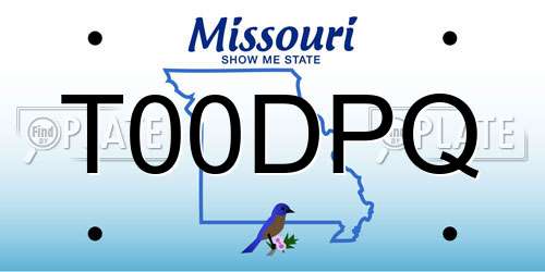 T00DPQ Missouri License Plate