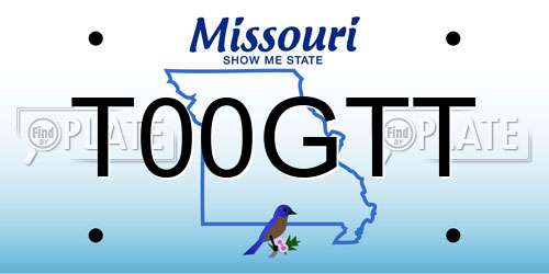 T00GTT Missouri License Plate