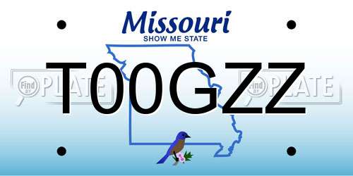 T00GZZ Missouri License Plate