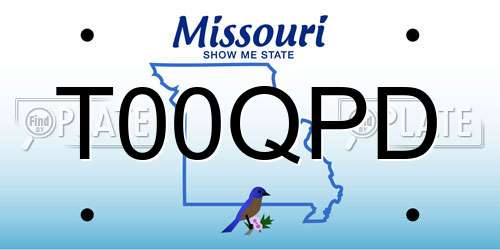 T00QPD Missouri License Plate