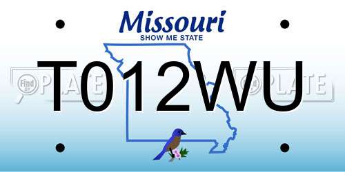 T012WU Missouri License Plate