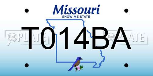 T014BA Missouri License Plate