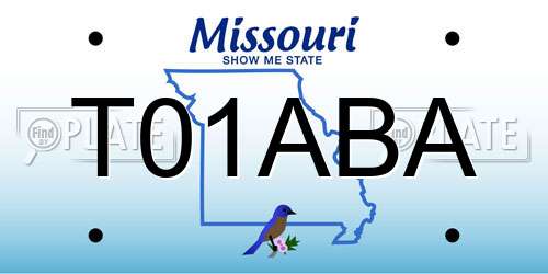 T01ABA Missouri License Plate