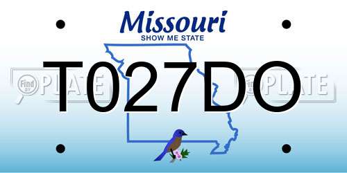T027DO Missouri License Plate