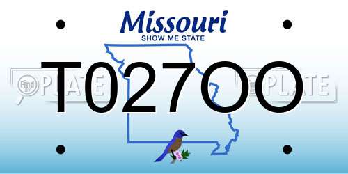T027OO Missouri License Plate
