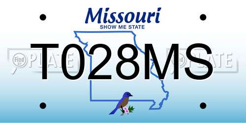 T028MS Missouri License Plate