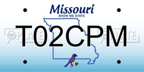 T02CPM Missouri License Plate