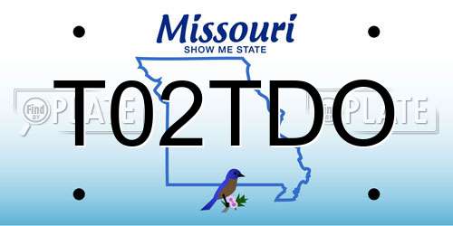 T02TDO Missouri License Plate