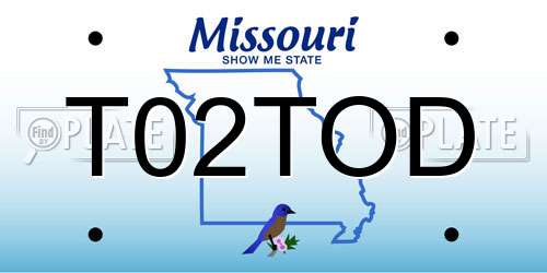 T02TOD Missouri License Plate