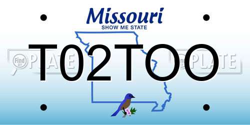T02TOO Missouri License Plate