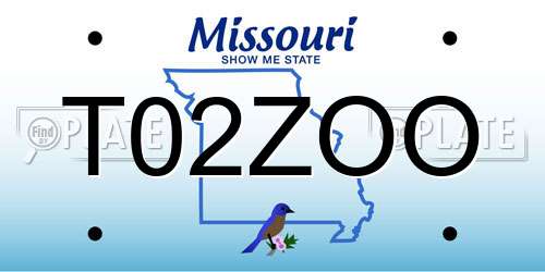 T02ZOO Missouri License Plate