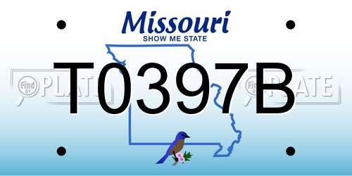T0397B Missouri License Plate