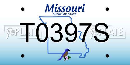 T0397S Missouri License Plate
