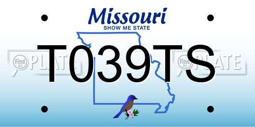 T039TS Missouri License Plate