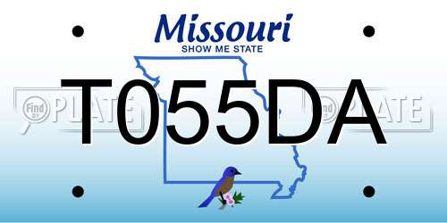 T055DA Missouri License Plate