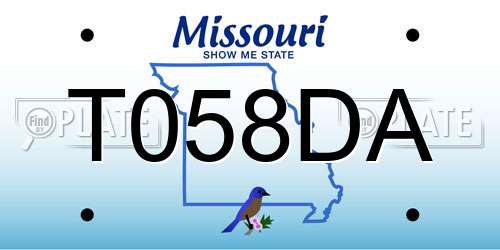 T058DA Missouri License Plate