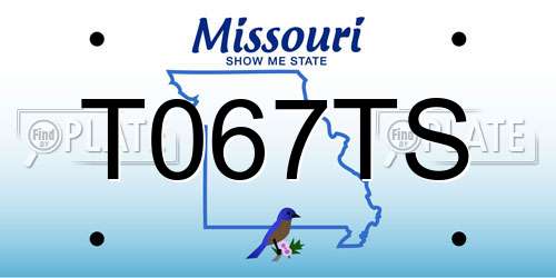 T067TS Missouri License Plate