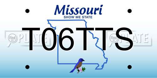 T06TTS Missouri License Plate