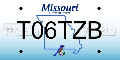 T06TZB Missouri License Plate