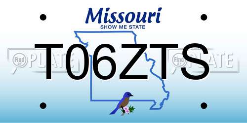 T06ZTS Missouri License Plate