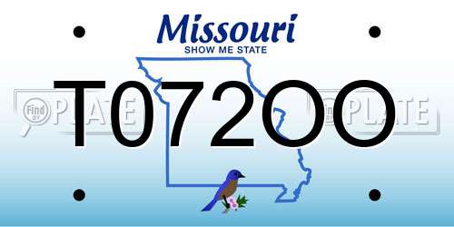 T072OO Missouri License Plate