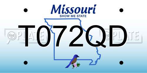 T072QD Missouri License Plate