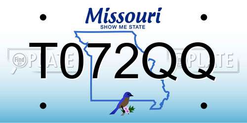 T072QQ Missouri License Plate