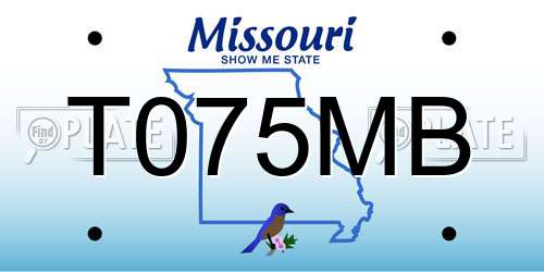T075MB Missouri License Plate
