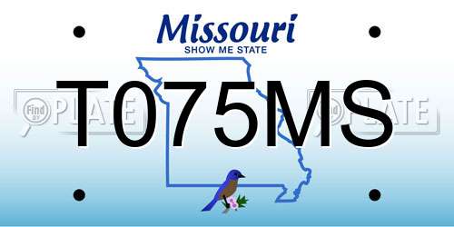 T075MS Missouri License Plate