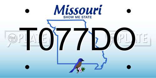 T077DO Missouri License Plate