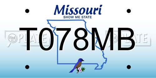 T078MB Missouri License Plate