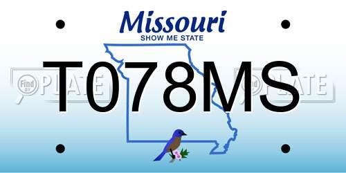 T078MS Missouri License Plate