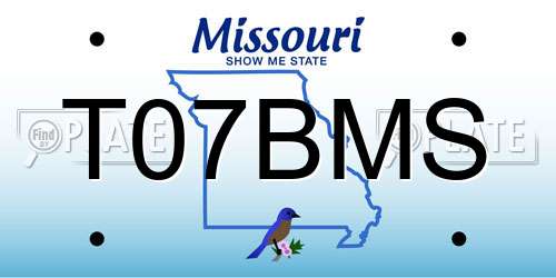 T07BMS Missouri License Plate