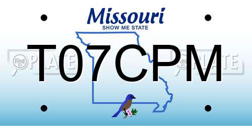 T07CPM Missouri License Plate
