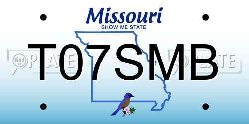 T07SMB Missouri License Plate