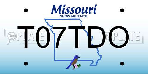 T07TDO Missouri License Plate