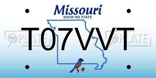T07VVT Missouri License Plate