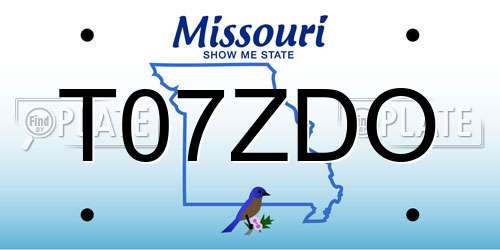 T07ZDO Missouri License Plate