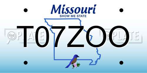 T07ZOO Missouri License Plate