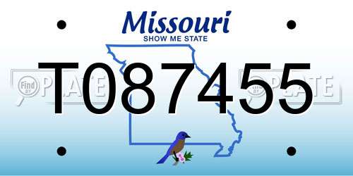 T087455 Missouri License Plate