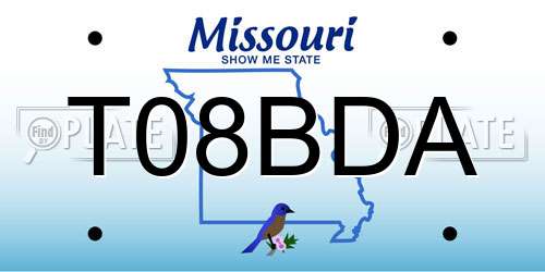 T08BDA Missouri License Plate