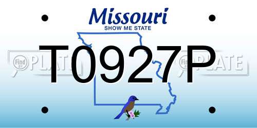 T0927P Missouri License Plate