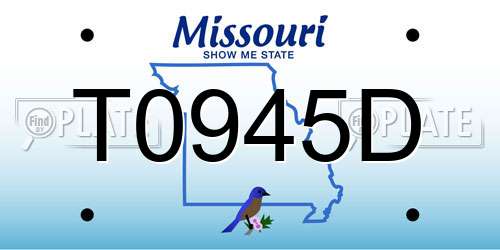 T0945D Missouri License Plate