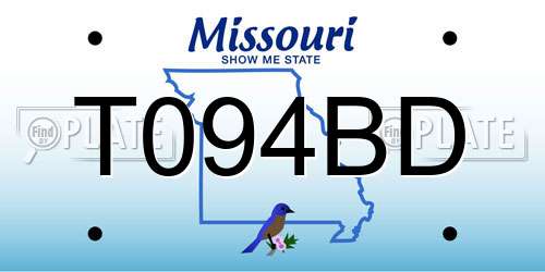 T094BD Missouri License Plate