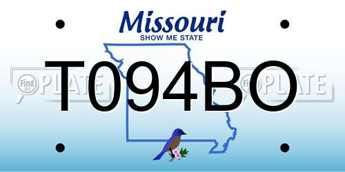 T094BO Missouri License Plate