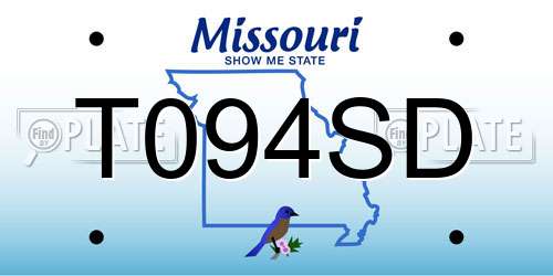 T094SD Missouri License Plate