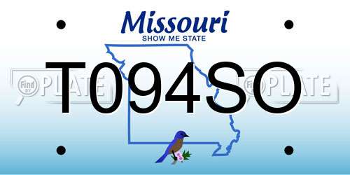 T094SO Missouri License Plate